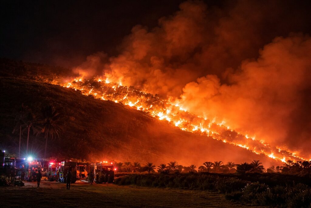 Declaran Alerta Roja en Rapa Nui por incendio forestal cercano a zonas habitadas