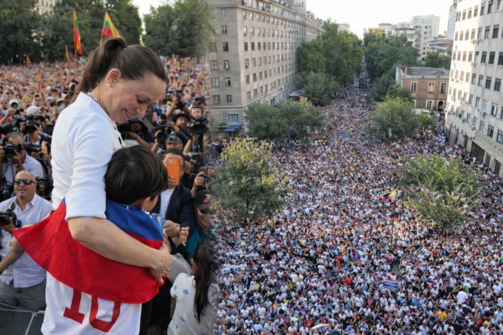 María Corina Machado convoca multitud histórica en Chile junto a venezolanos