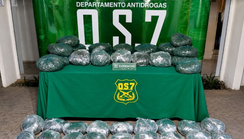 Persecución en Ruta 5 terminó con detenido además de casi 58 kilos de marihuana incautados