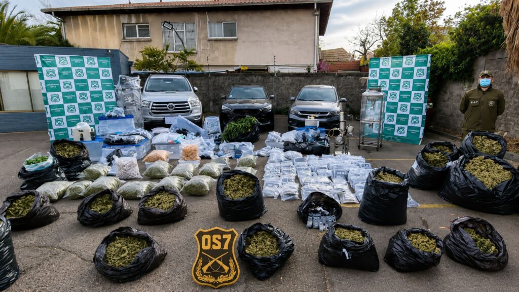Decomisan 536 kilos de marihuana destinados a Valparaíso: operativo deja cinco detenidos