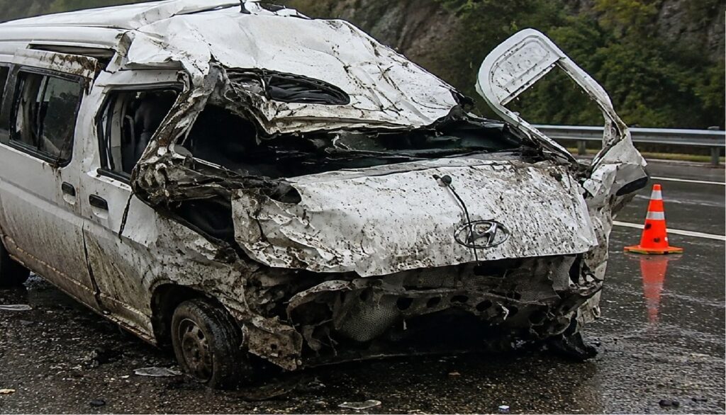 Conductor resulta herido tras salir eyectado de minibús en la Ruta 78