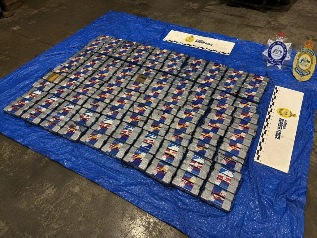Incautan en Australia 110 kilos de cocaína enviados desde Chile en contenedor con frutos rojos congelados