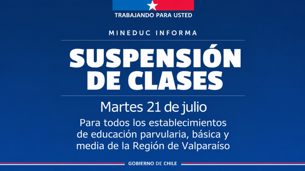 Mineduc suspende las clases este martes en toda la Región de Valparaíso