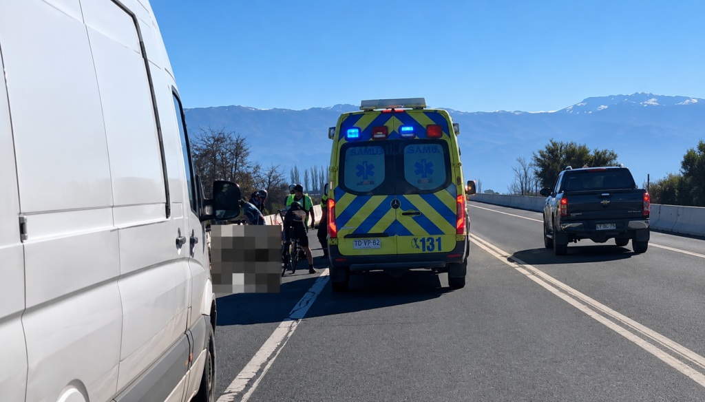 Ciclista muere tras ser atropellado por un furgón en la Ruta 60-CH de Santa María