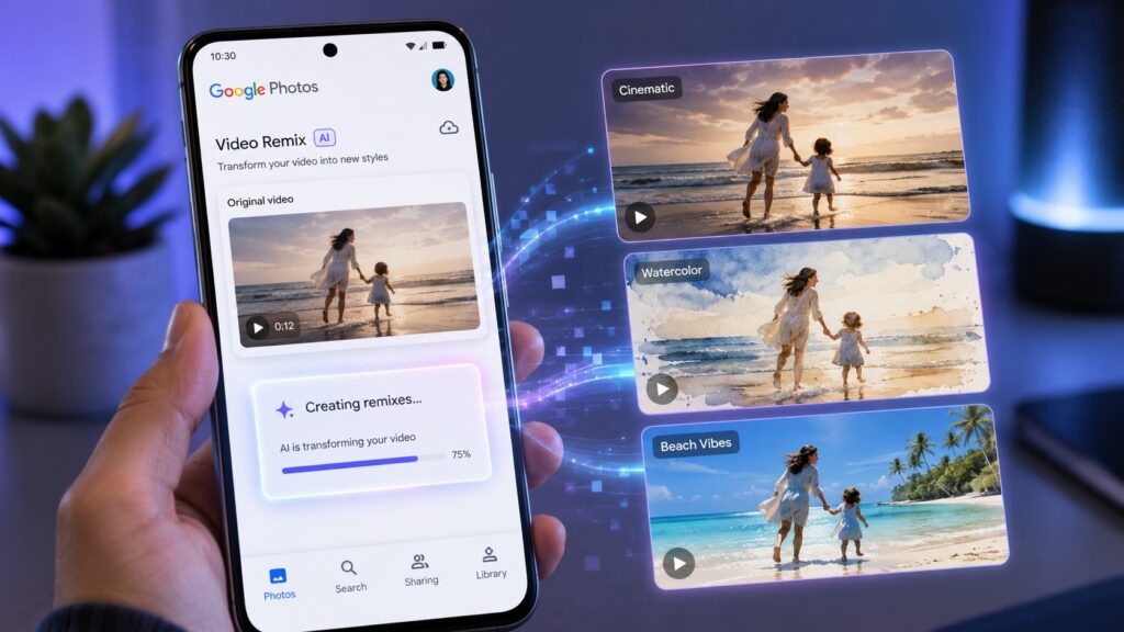 Google Fotos estrena Video Remix: la IA transforma tus grabaciones, pero todavía no llega a Chile