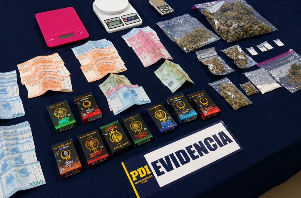 PDI detiene a cuatro personas por venta de drogas vía delivery coordinada por WhatsApp en Valparaíso