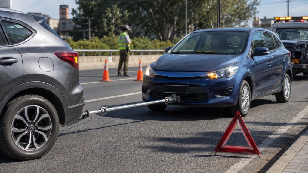 Nueva norma para remolcar autos en Chile: cuerdas y cadenas quedan prohibidas y exigen barra metálica