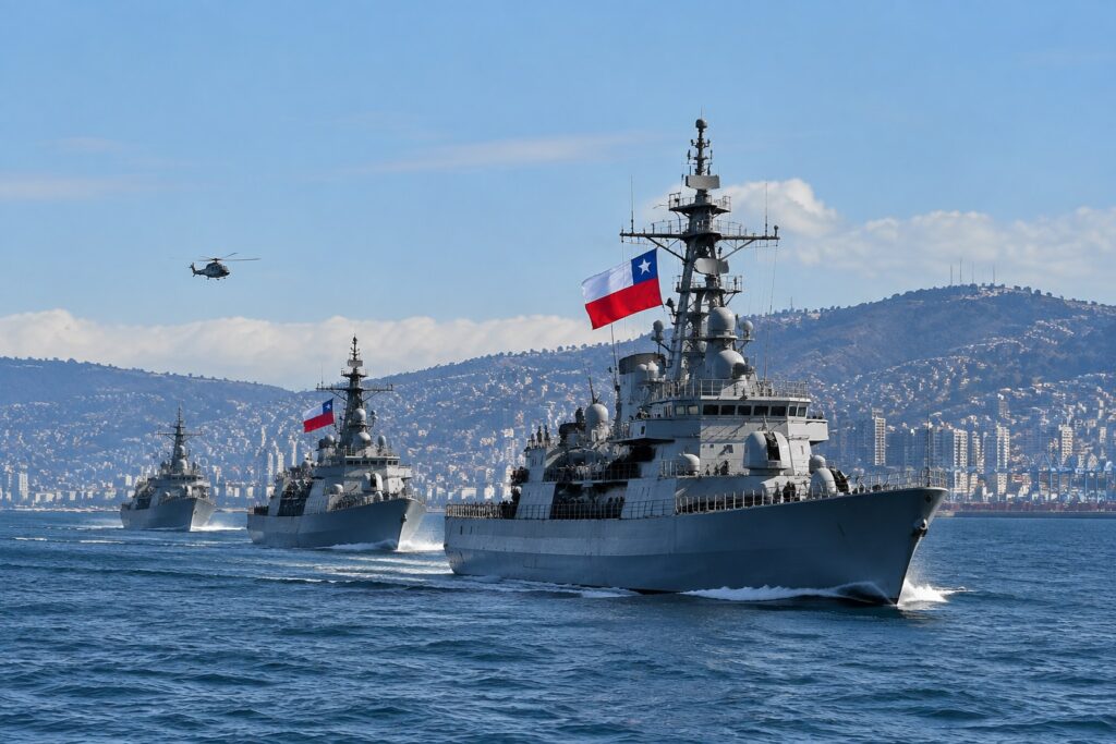Fragatas y buques de la Armada volverán a navegar frente a las costas de Valparaíso y Viña del Mar este domingo